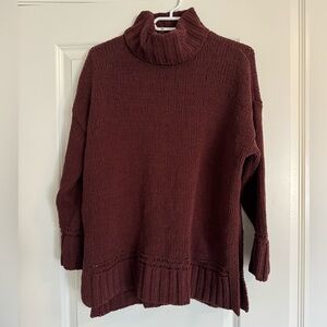 Aerie Burgundy Knit Cardigan